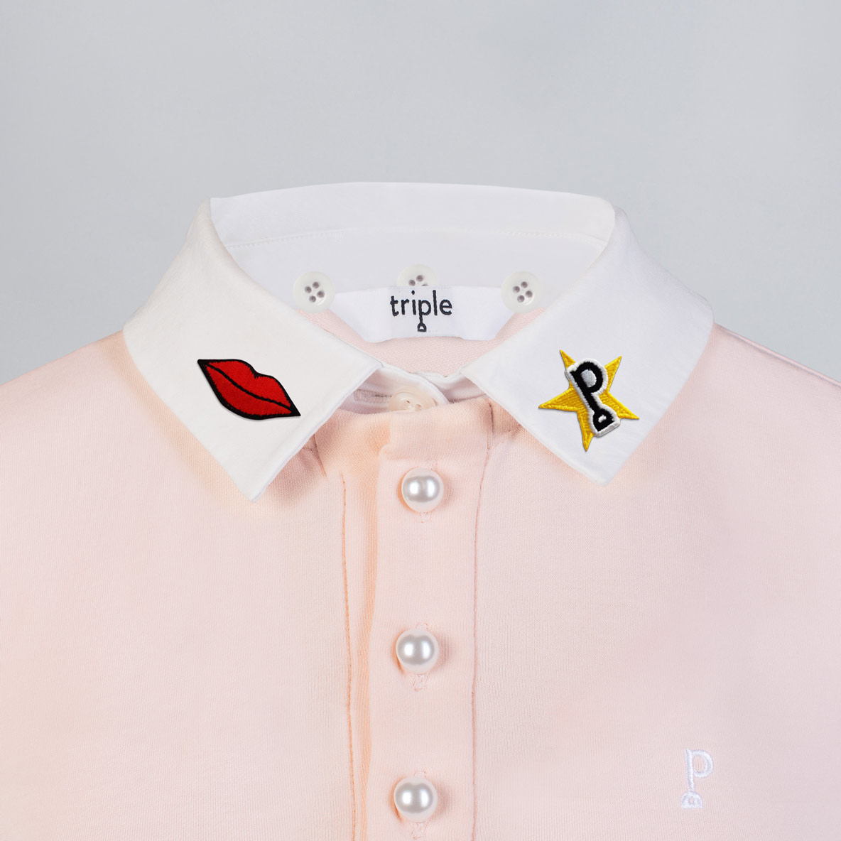 Col polo iconique avec patch Thermocollant Lips & Logo Star - Triple