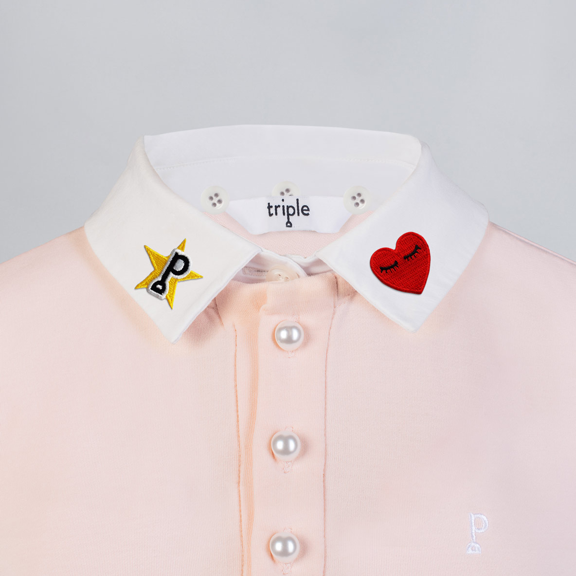 Col polo iconique avec patch Thermocollant Logo Star & Sweet Heart - Triple